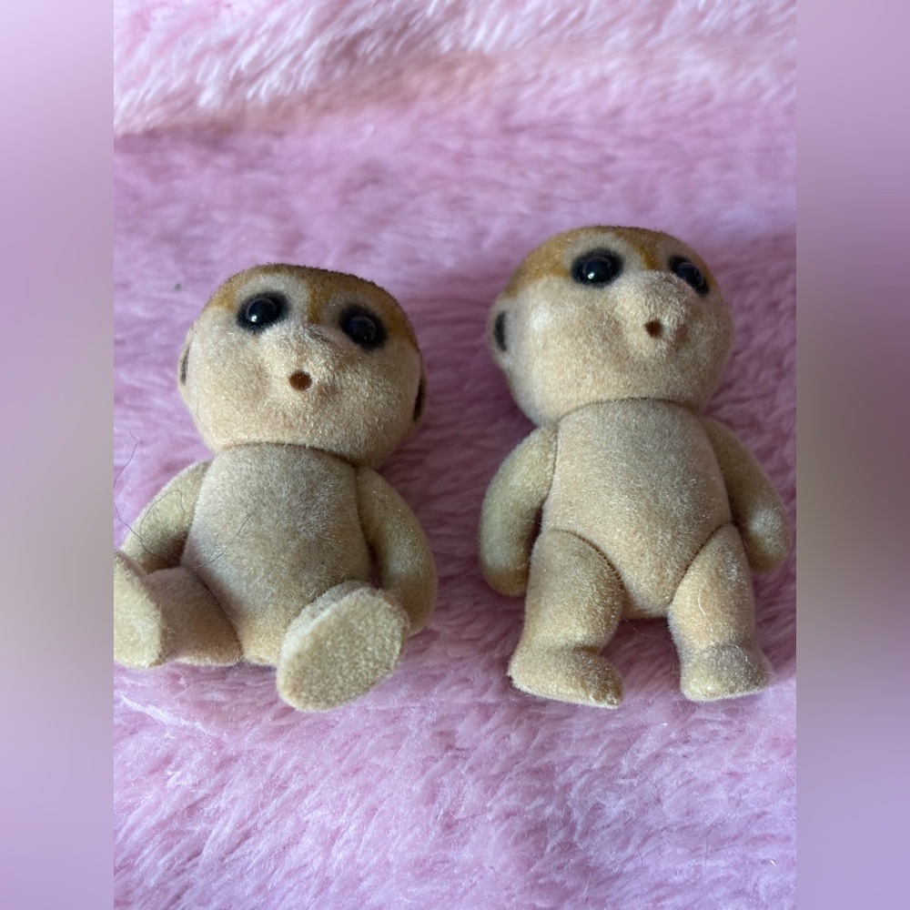 Vintage rare epoch calico critters  meerkat babies